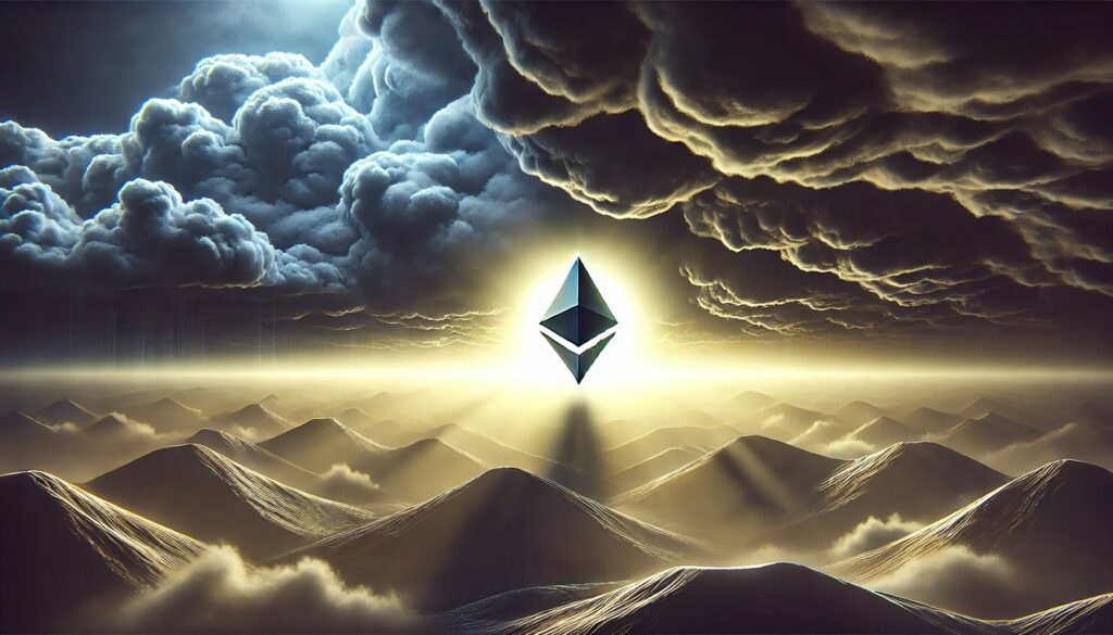 Dall·e 2024 10 21 13.14.08 A Wide Image Depicting The Ethereum Logo At The Center Against A Backdrop.jpeg